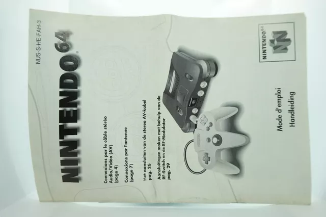 Nintendo 64 Mode Emploi manuale maniglie lingua francese Olanda N64 nudo