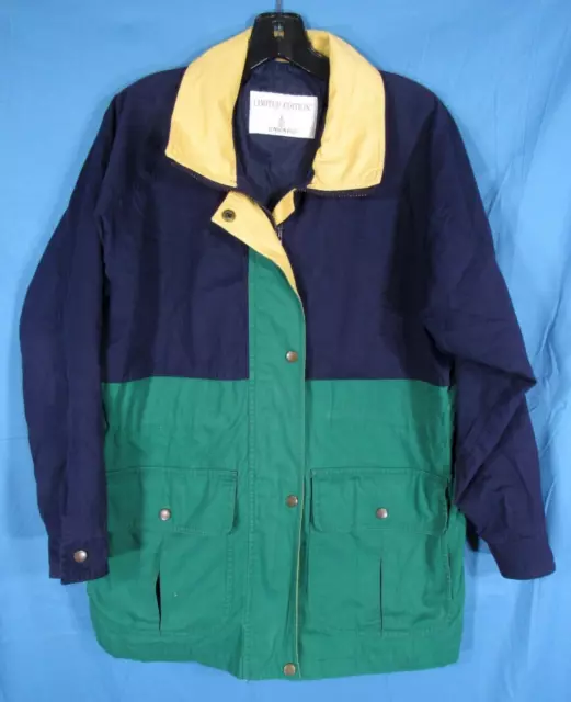 VTG LONDON FOG Jacket/Coat NAVY/GREEN/YELLOW Yachting Marina COLORBLOCK XS-REG