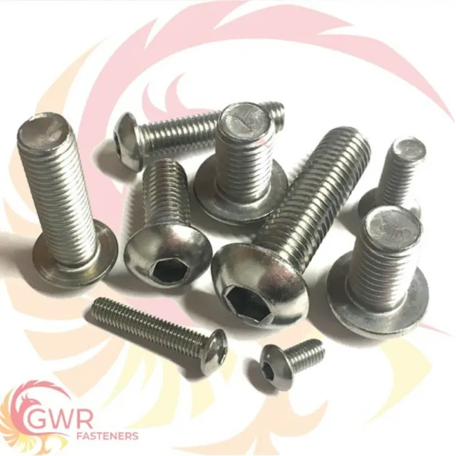 M3 M4 M5 M6 A4 Stainless Socket BUTTON Head Screws Allen Key Bolts Hex Marine