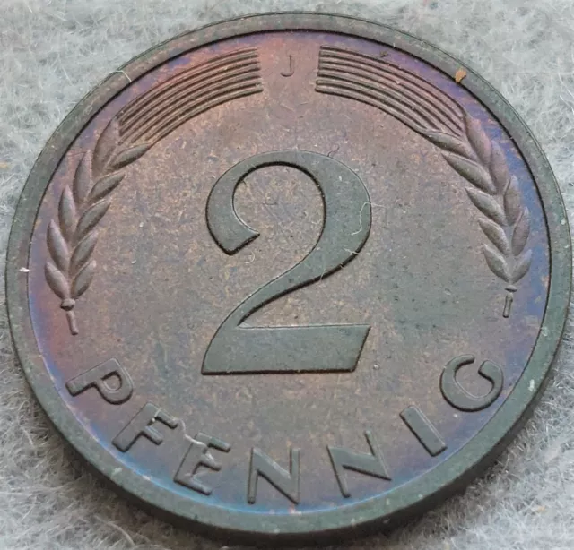 Bund, 2 Pfennig 1950 J, J. 381, PP (Auflage 250 Stück) ---- 13/9 2