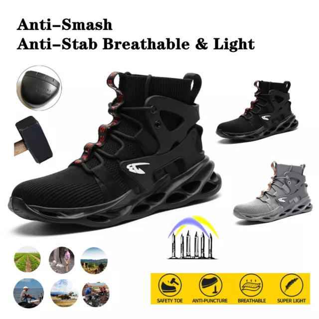 SAFETY TRAINERS WORK Lightweight Steel Toe Cap Boots Shoes Mens Womens ...