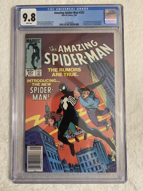Amazing Spider-Man #252 Cgc 9.8 1St App Of The Black Costume Newsstand!! Wht Pgs