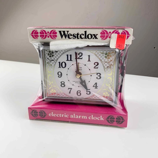 NEW VINTAGE WESTCLOX Electric Alarm Clock Gold White USA Drowse Dialite