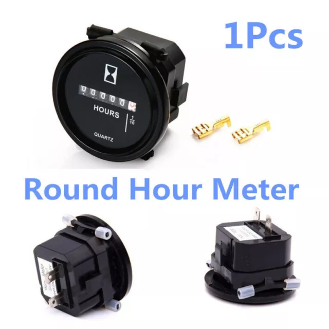 8~80V Car Gauge Meter Car ATV Boat Engine Mechanical Round Hour Meter Waterproof