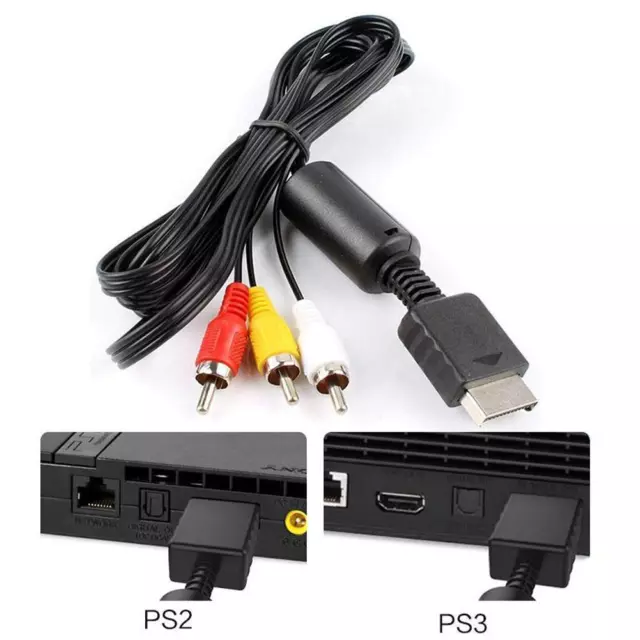 Rca AV Audio Video Cable TV For Playstation PS1 PS2 18 PS3 Adapter Y9C6