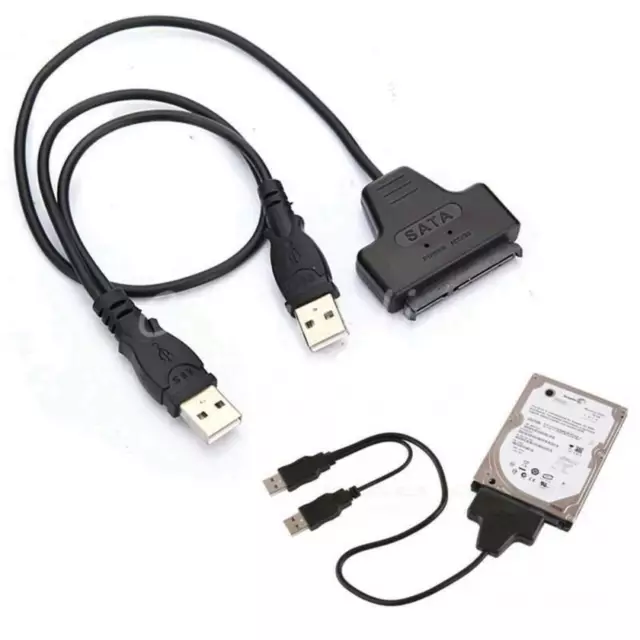 USB 2.0 to 2.5inch HDD 7+15pin SATA Hard Drive Cable Adapter For SATA SSD & HDD 2