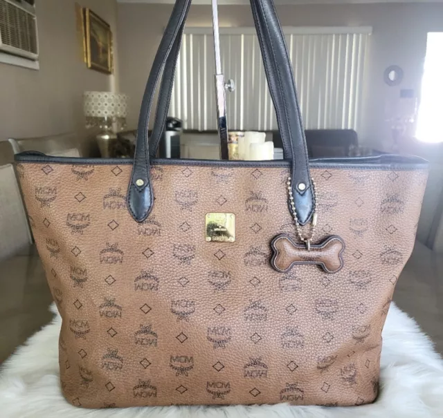 Authentic MCM Leather Shopper Tote Bag