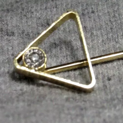 Vtg. Anson 12k Yellow Gold Filled Stick Pin w/Triangle Design Authentic Diamond