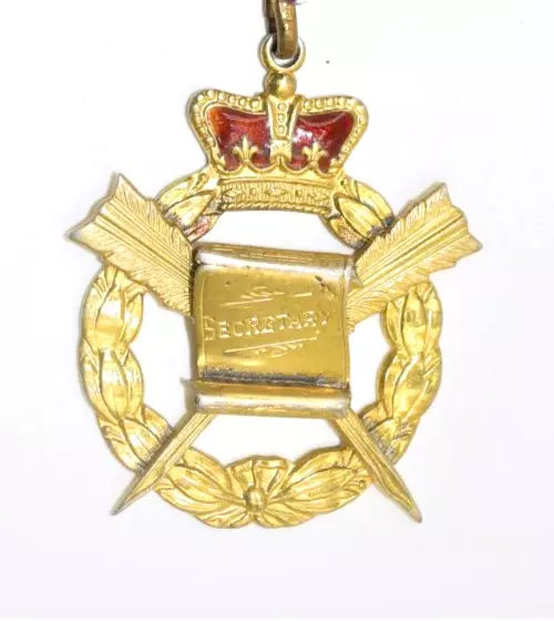 Silver Gilt & Enamel Masonic Secretary Sterling Silver Medallion, FCP Stamp