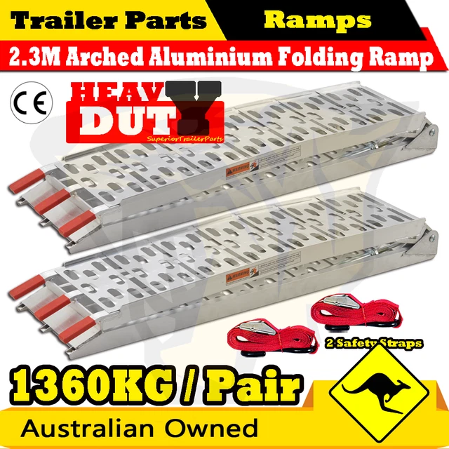 1360KG 2 x 2.3M Aluminium Loading Folding Ramp ATV Quad bike Motorcycle Trailer