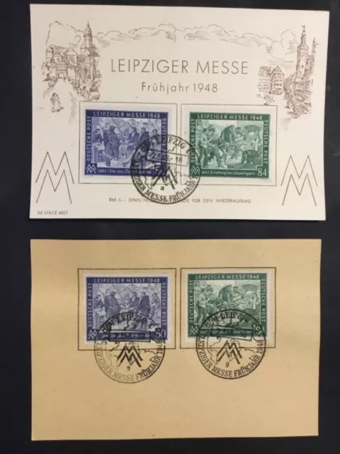 2 Stück FDC 02.03.1948 - Leipziger Frühjahrs-Messe 1948