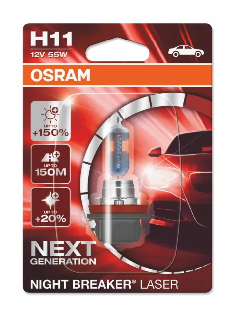 Osram Night Breaker 200 Laser Silver LED H1 H3 H4 H7 H8 H11 HB3 HB4 Free Wah
