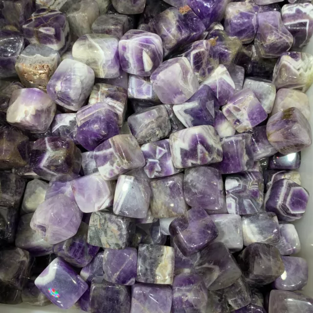 2.2LB Natural Dreamy purple Quartz Crystal Tumbled Bulk Stones healing 50pc+