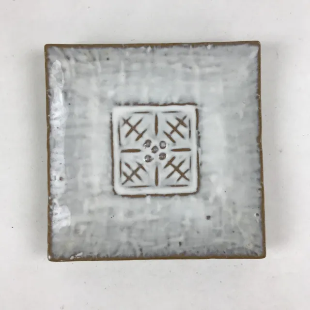 Japanese Ceramic Small Plate Meimeizara Vtg Square White Kozara Yakimono PY480