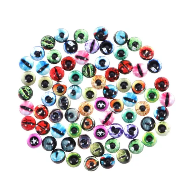 50 Pcs Eye Cabochons Puppet Eyes Glass Snap Charm Glass Gems Crafts