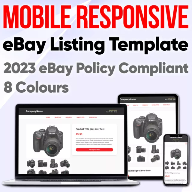 Ebay Listing Template Design Html Mobile Responsive Professional Auction 2023