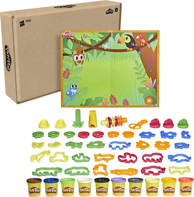 Caja Animales Aventureros Con 45 Herramientas, 10 Botes Y De Actividad Play-Doh
