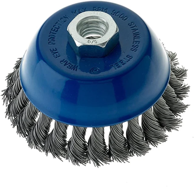 Mercer Industries 189060 - 4" X 5/8"-11 Knot Cup Brush, .020 Stainless Steel Wir