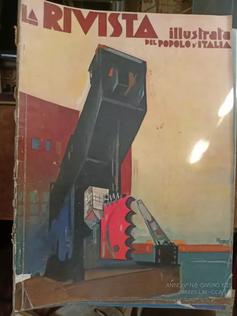 La Rivista Illustrata Del Popolo d'Italia Giugno 1927 futurismo Nizzoli