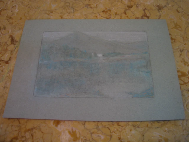 Vintage Antique Early 20th Century E A Trego Pastel Drawing of Landscape