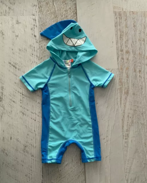 Baby  boys sz 3-6 months  blue UV rashie suit swimwear