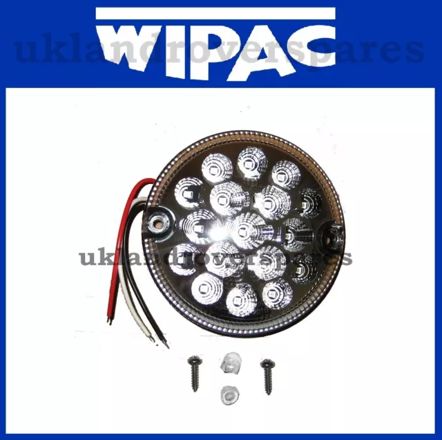 LAND ROVER DEFENDER LED NAS STOP TAIL LIGHT CLEAR LENS WIPAC (95mm Diameter)