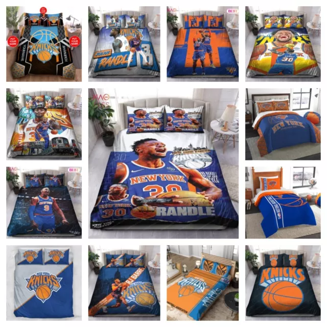 NBA New York Knicks Blue Bedding Set kids Bed Clothes Single Double Queen King 3