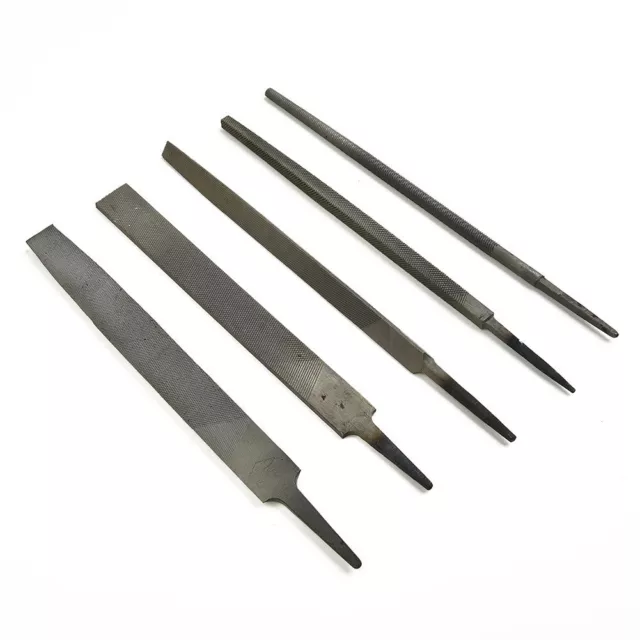5pcs 6 Industrial Steel Files Set Flat Round Half Round Triangle Square Tools