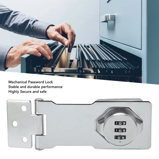 Mechanical Password Lock Silver Combination Lock Anti Theft Hasp Lock For Do EOM