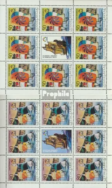 Yugoslavia 2167Klb-2168Klb Sheetlet mint/MNH 1986 Sailing-european championship