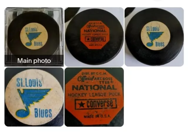 Scarce NHL St. Louis Blues Converse Art Ross Rubber logos Game Puck CCM USA RARE 2