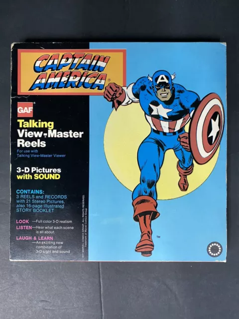 Vintage Captain America GAF Talking View-Master Reels Rare 1973