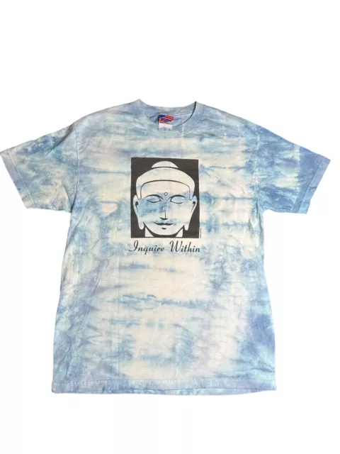 Vtg 90s Tie Dye Buddha T-Shirt Mens Size L