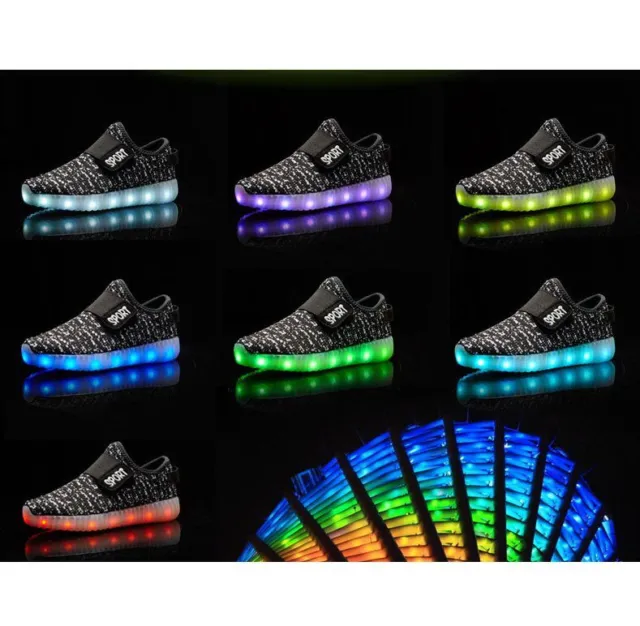 Comfy Unisex 7 Led Light Up Luminous Footwear Sportswear Usb Rechargeable