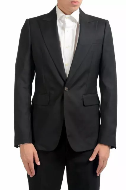 Dsquared2 Men's 100% Silk One Button Black Blazer Sport Coat US 38 IT 48