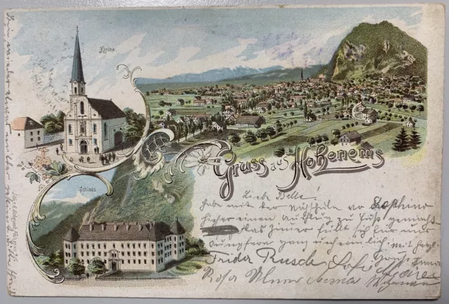 Ak Litho - Gruss Aus Hohenems - Vorarlberg - Palast Mit 4 Ecktürmen - 1897 !!!