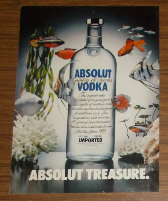 Seltene Werbung ABSOLUT VODKA - Absolut Treasure 1995