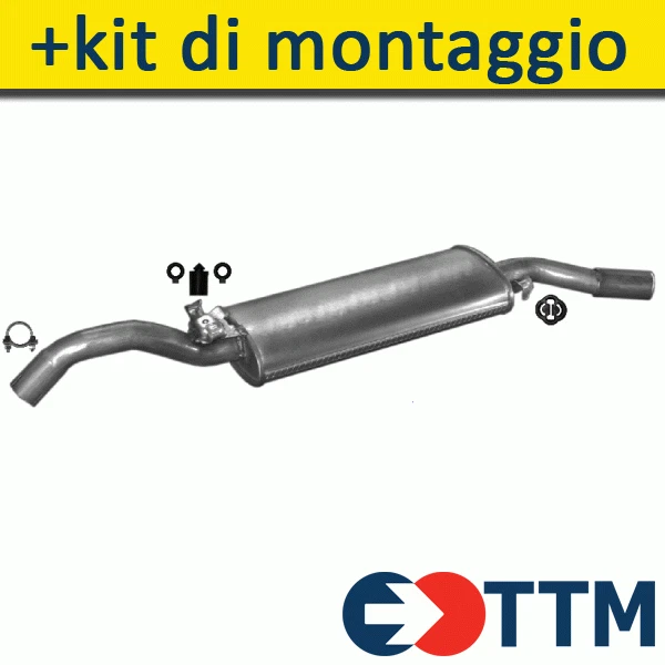 Silenziatore Posteriore Per VW Golf 2 - Ricambio Compatibile Con Modelli 19E E 1G1 - Foto 11