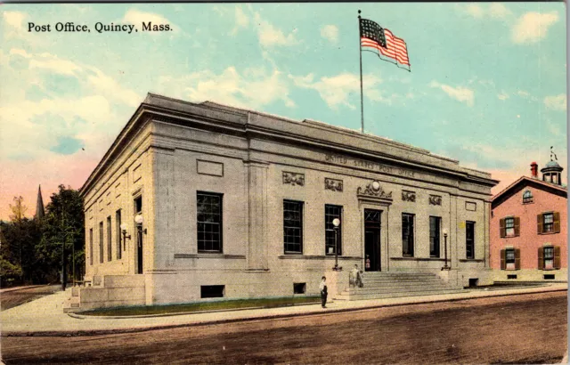 Quincy MA-Massachusetts, Post Office Vintage Postcard