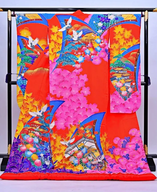 Japanese Kimono Uchikake Wedding Pure Silk  japan 882