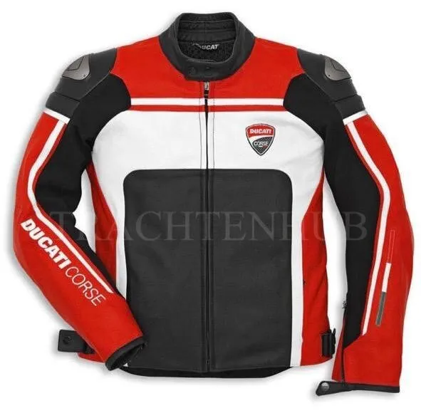 DUCATI Motorcycle Leather Racing Jacket For Men And Women.
