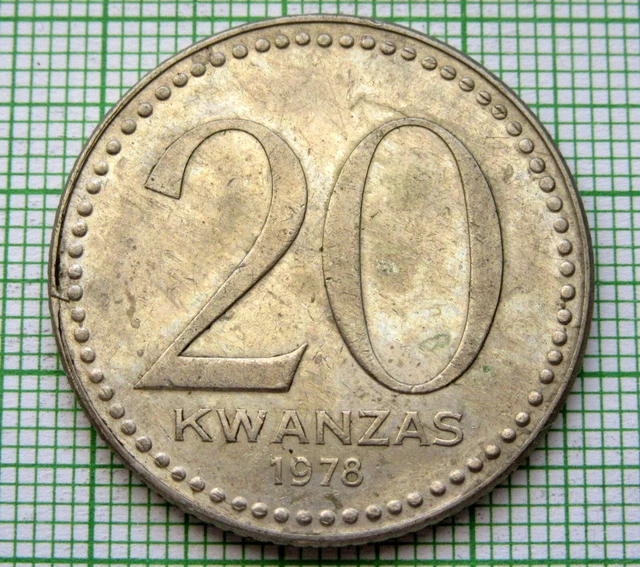Angola 1978 20 Kwanzas, One Year Type