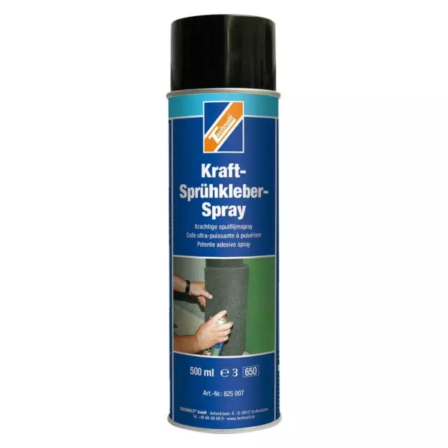 TECHNOLIT Kraft-Sprühkleber-Spray 500ml, Klebspray, Kontaktkleber, Alleskleber