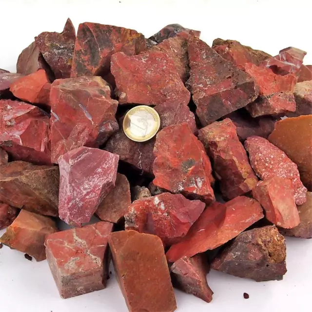 roter Jaspis Edelsteine roh Madagaskar Ø 30 - 50 mm Wassersteine Heilsteine rot 3