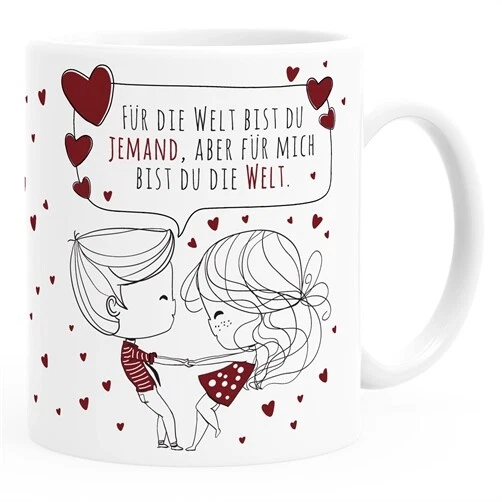 personalisierte Kaffee-Tasse Liebespaar Pärchen mit Liebesbotschaft