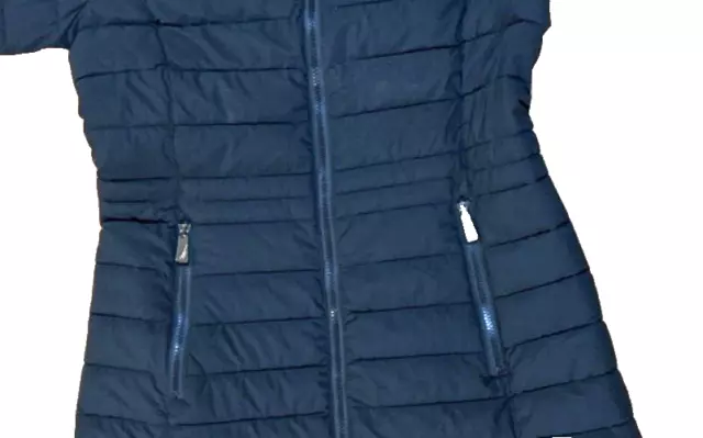 Nautica Women's Puffer Jacket Black Waterproof Removable Hood Large 3