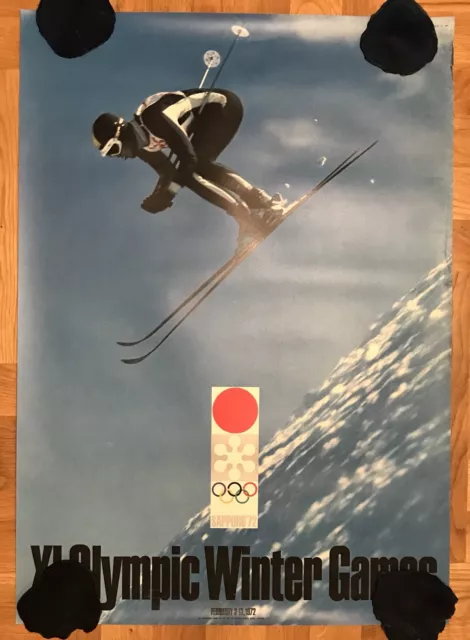 Sapporo 1972 Japan Original Vintage Winter Olympic Games Poster Olympiad