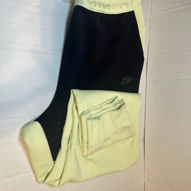 Nike Sportswear Tech Fleece Men’s Size ———2XL ——-Lime Ice Black Jogger Pants