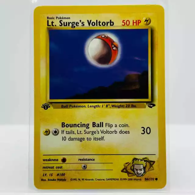 Lt. Surge's Voltorb 2000 Pokemon TCG Gym Challenge 1st Edition #86/132 -  2000 - US