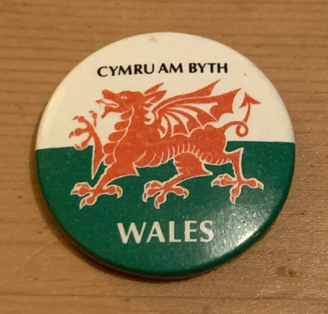 Wales Badge Button Pin Welsh Dragon